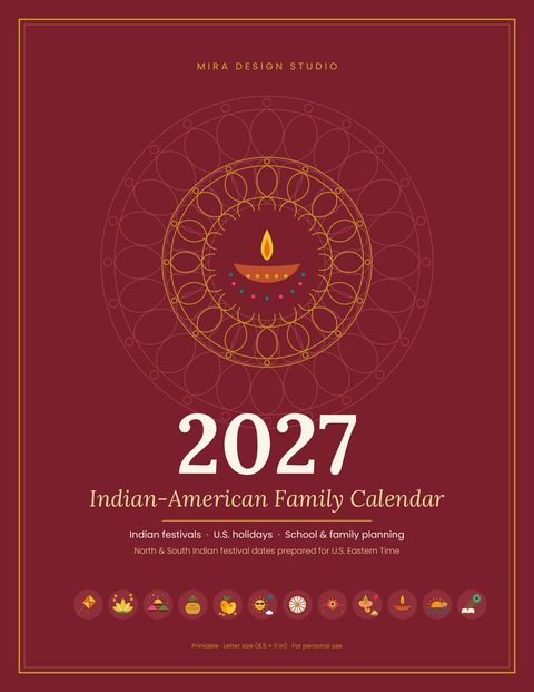 Classic maroon calendar cover